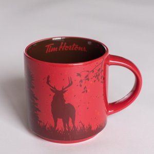 Limited Edition Tim Horton's Mug No. 017  |  Red with Family of Deer